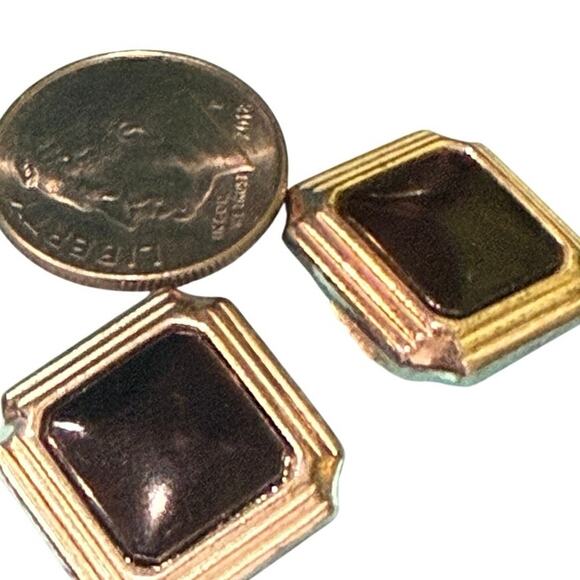 Vintage Christian Dior Black Cabochon Clip Earrings Signed Dior 1970s - Picture 11 of 12